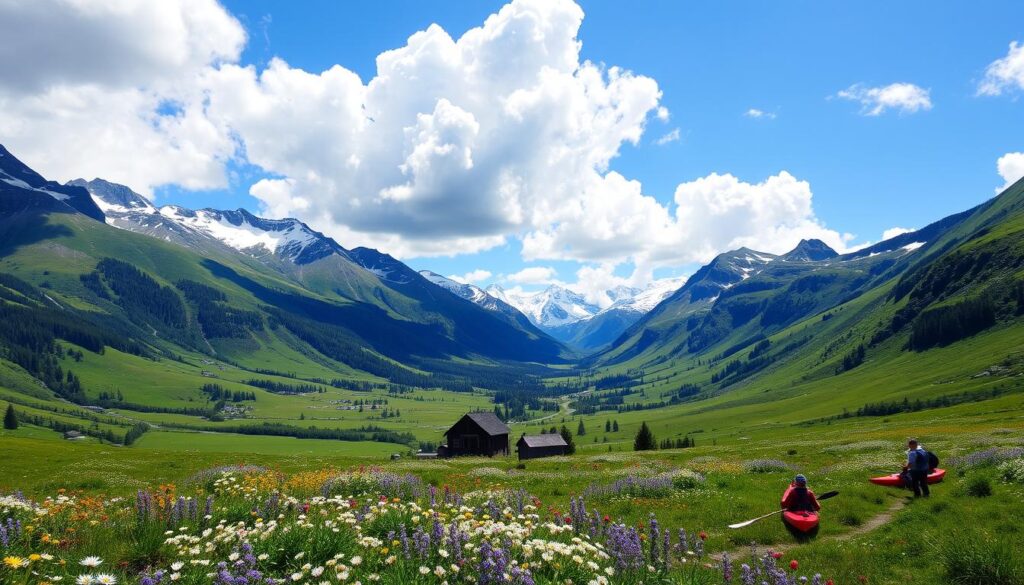 Norwegische Landschaftsaktivitäten im Mai