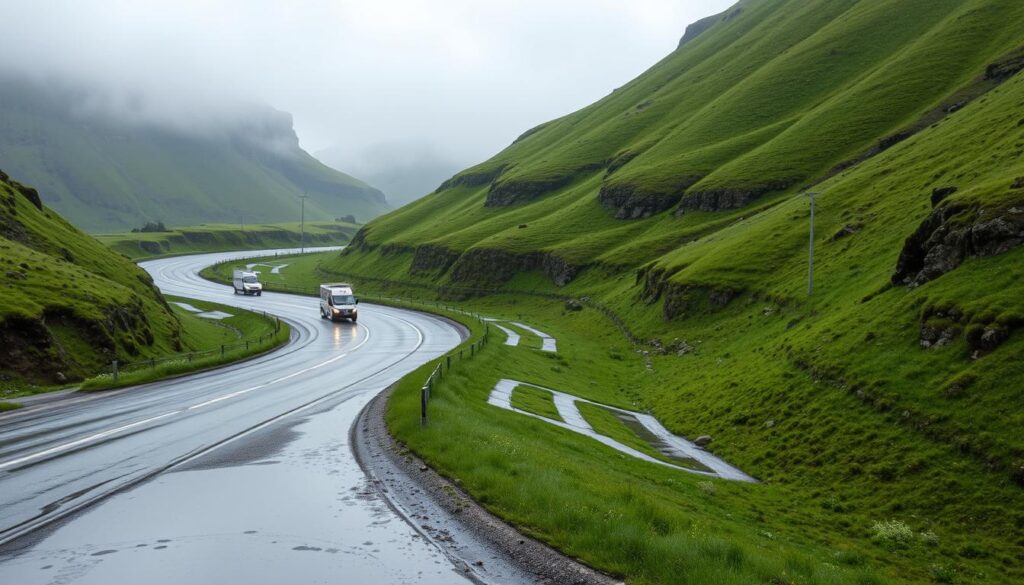 Verkehrssituation in Norwegen im Mai